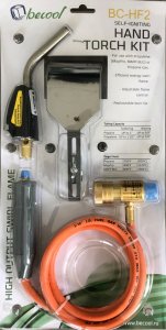 Горелка со шлангом, пьезоподжигом и экраном (резьба под баллоны с MAPP газом) BC-HF2